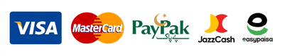 Accepted payment methods: Visa, MasterCard, PayPak, JazzCash, Easypaisa